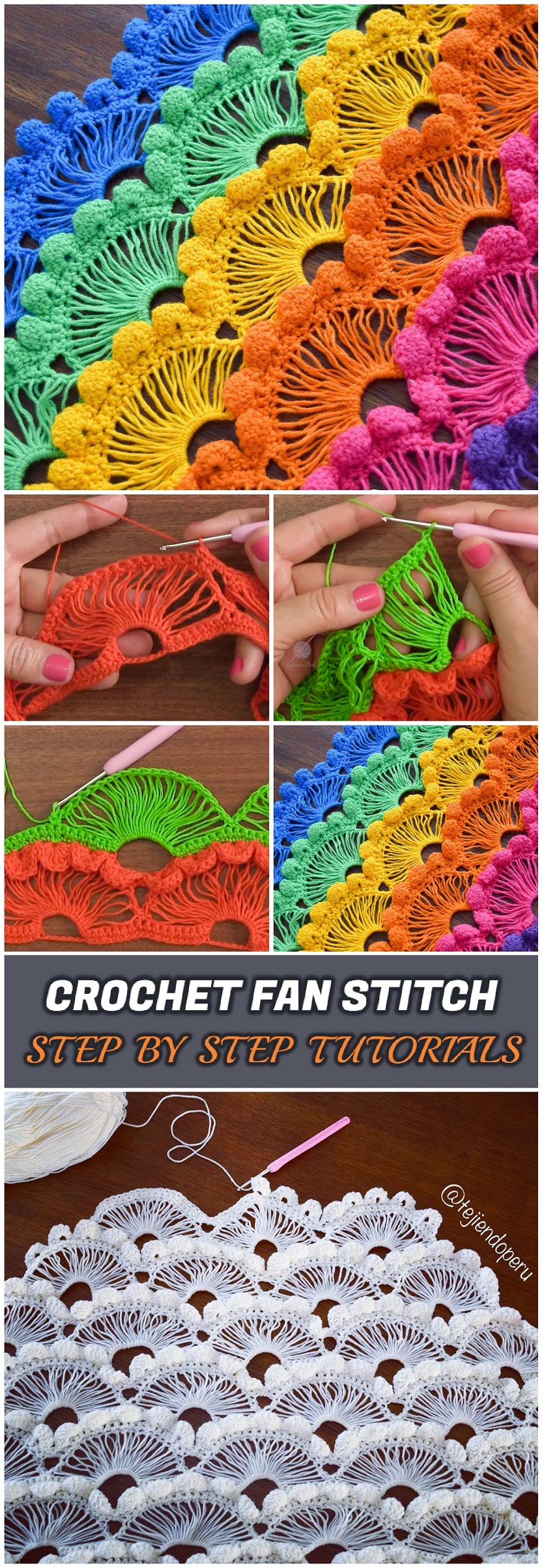 Crochet Fan Stitch Step By Step Tutorials Yarn & Hooks