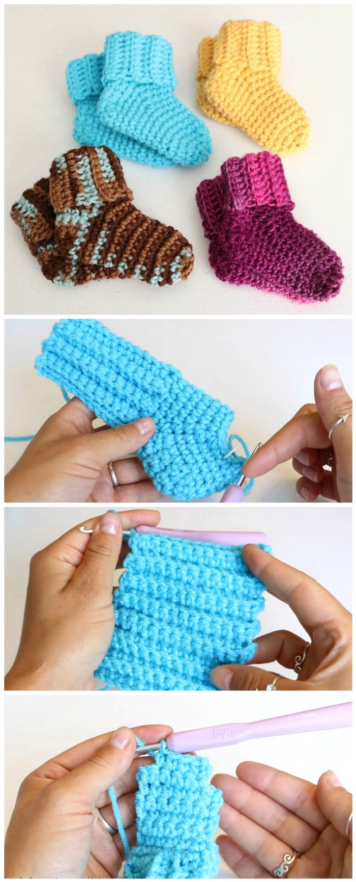 crochet baby socks