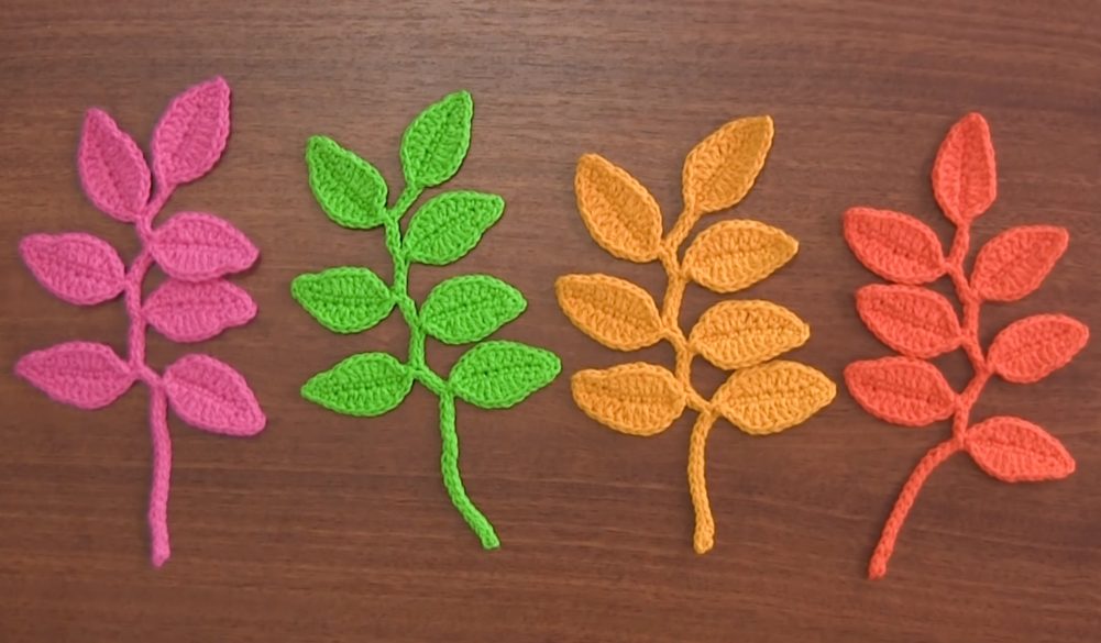 Branch With Leaves Bookmark Crochet Tutorial