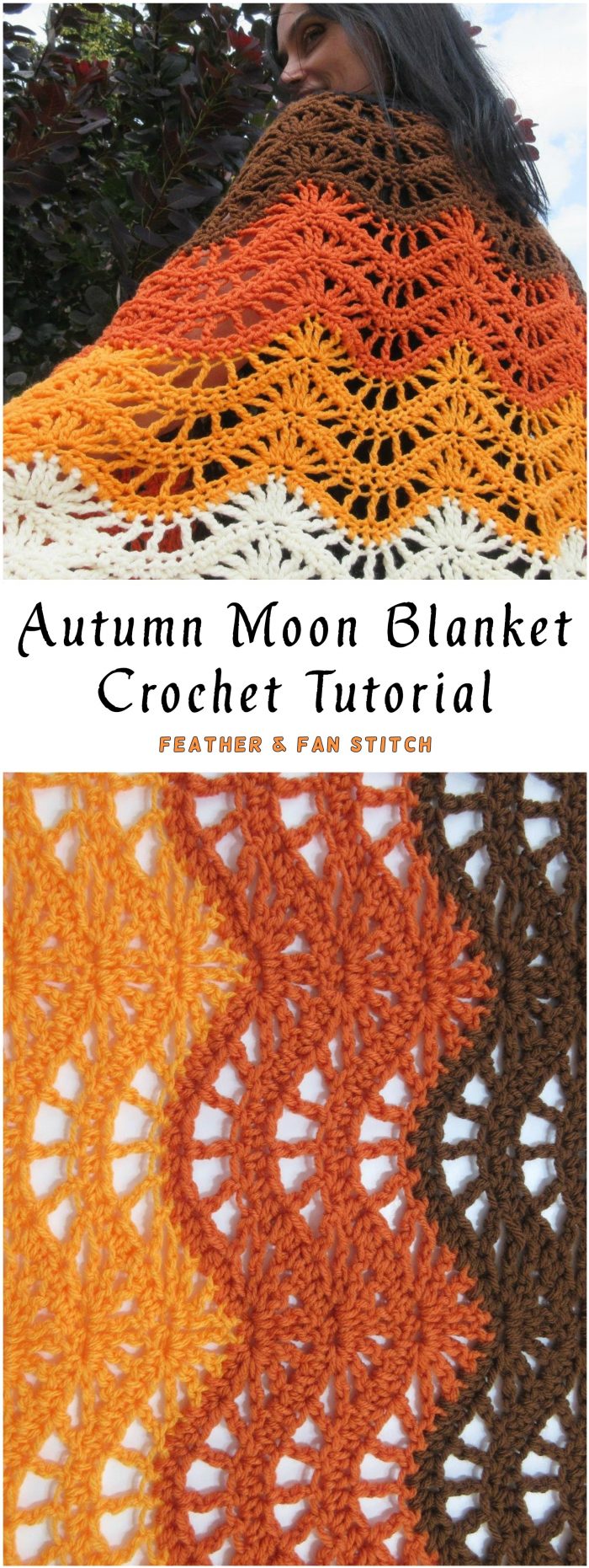 Autumn Moon Blanket Scarf Crochet Tutorial - Yarn & Hooks