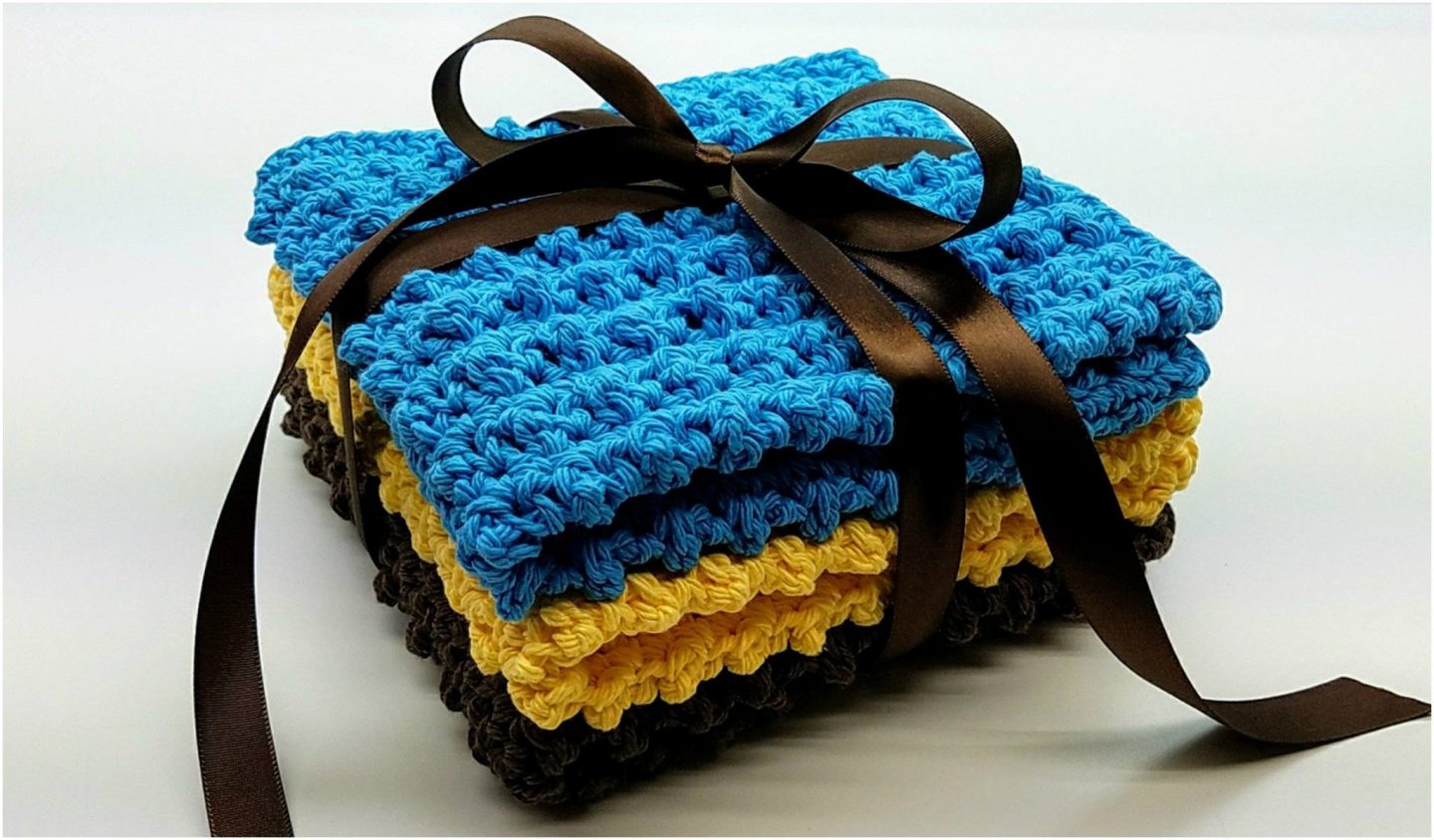 Cobblestone Washcloth Gift Set Crochet Tutorial Yarn Hooks