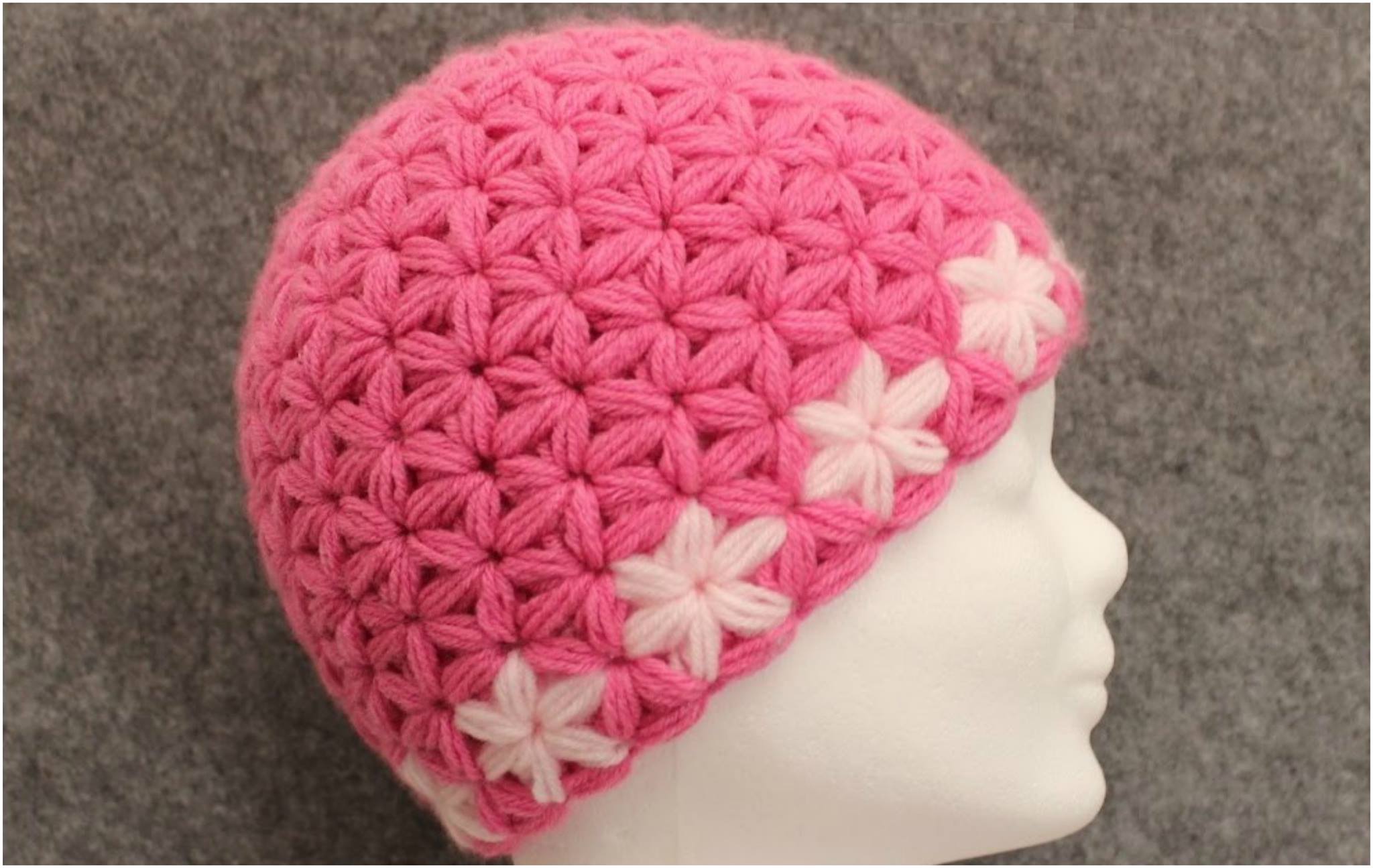 Crochet Jasmine Stitch Beanie Hat