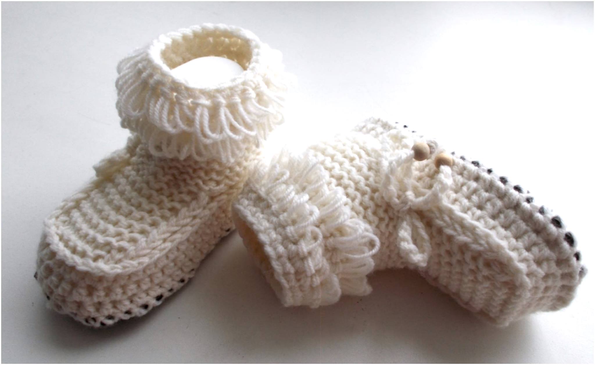 Crochet Leather Sole Booties