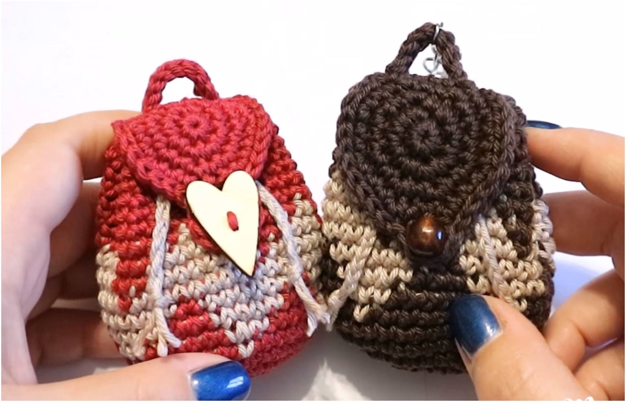 Crochet Tapestry Mini Backpack Purse