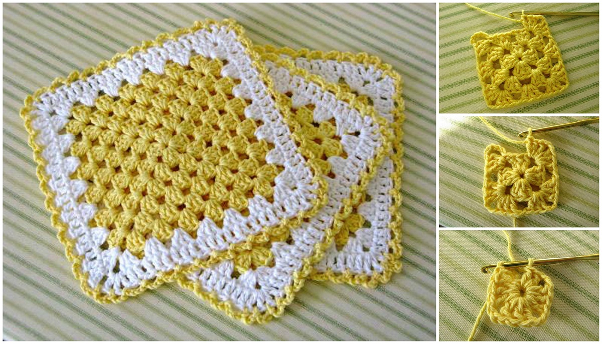 Crochet Granny Square Dishcloth
