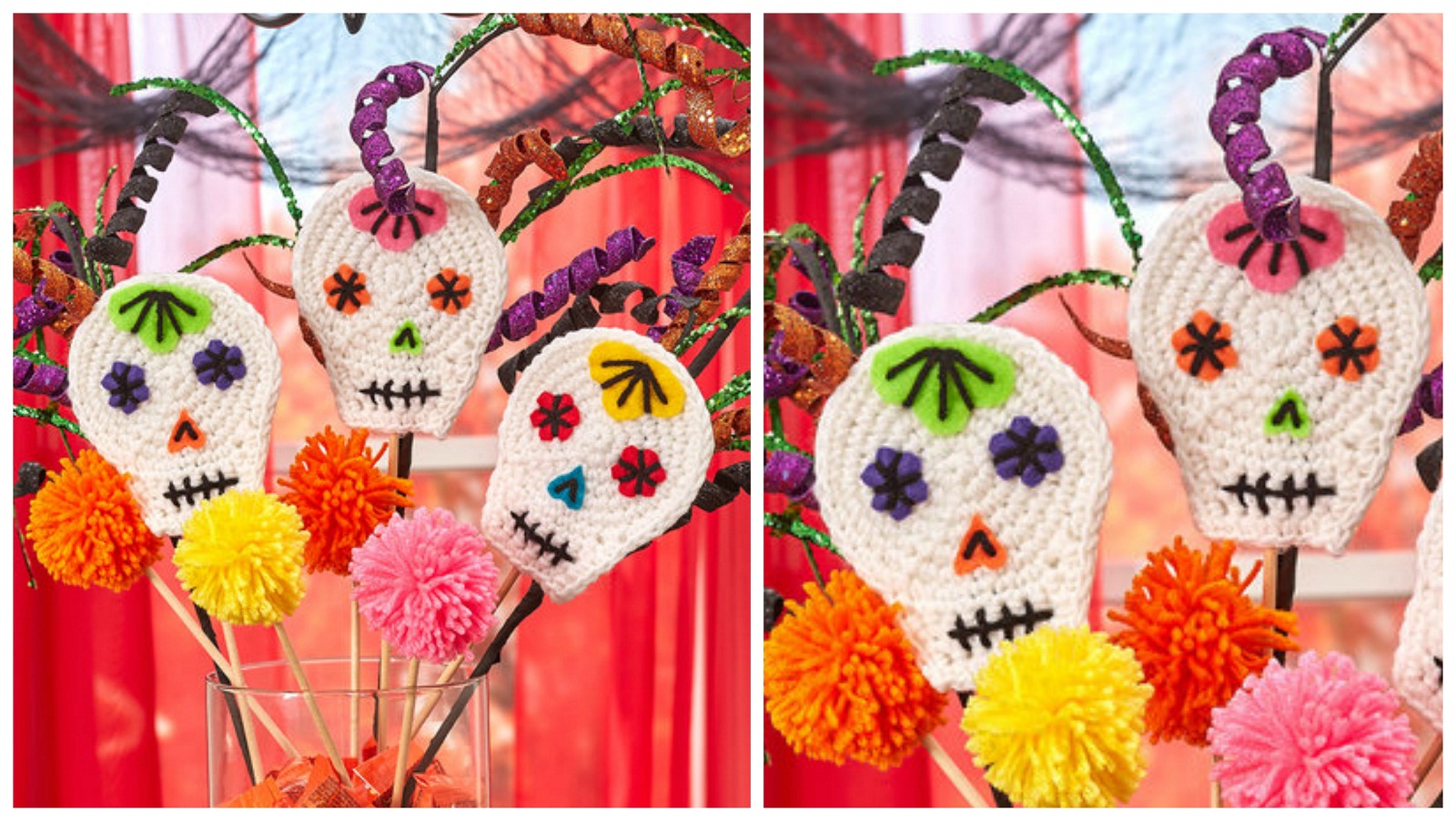 Skull Party Sticks Free Crochet Pattern