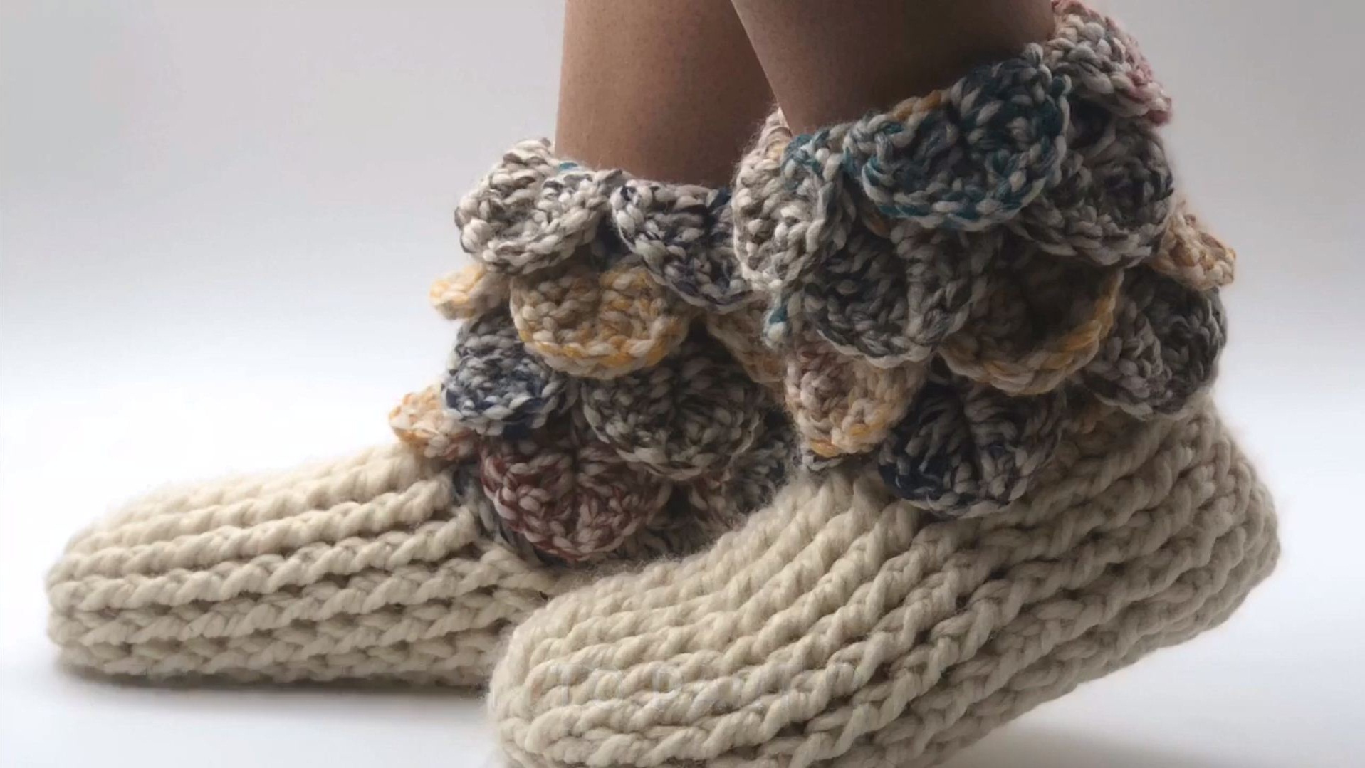 Easy Crochet Slipper Boots For Adults