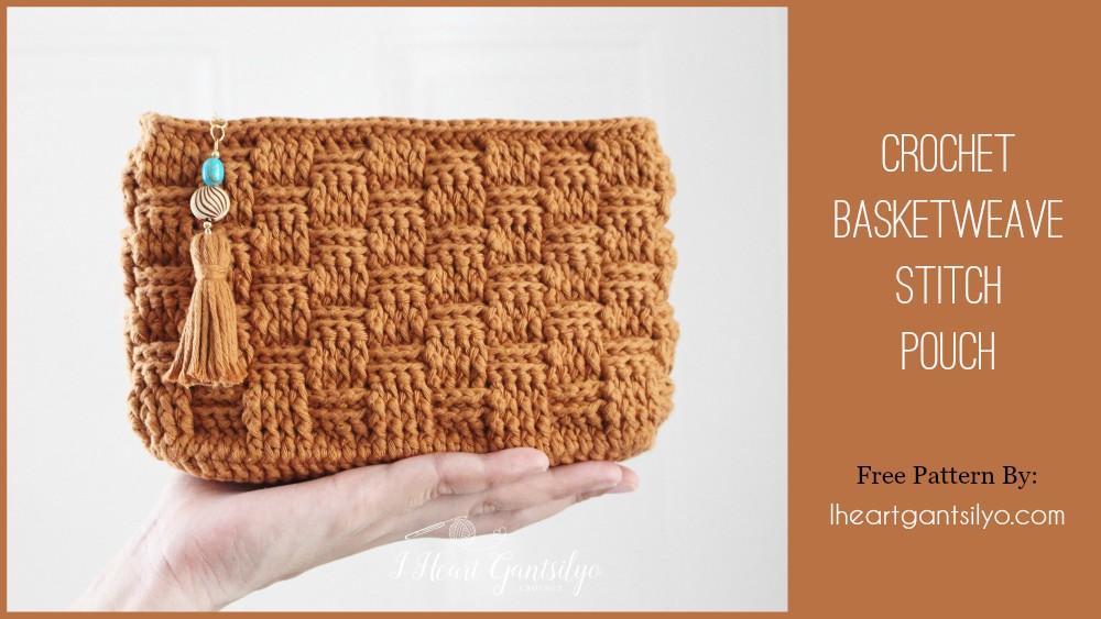 Crochet Basketweave Stitch Pouch