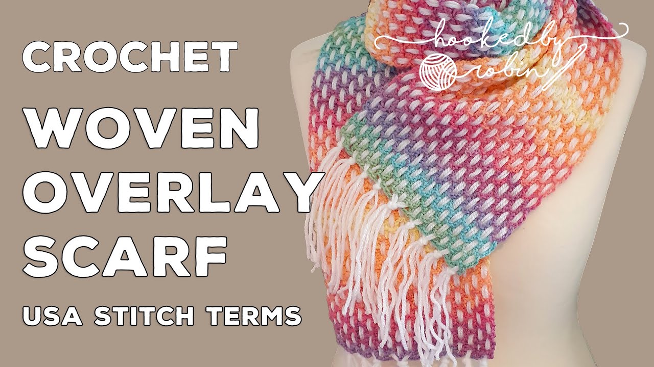 Crochet Woven Overlay Scarf