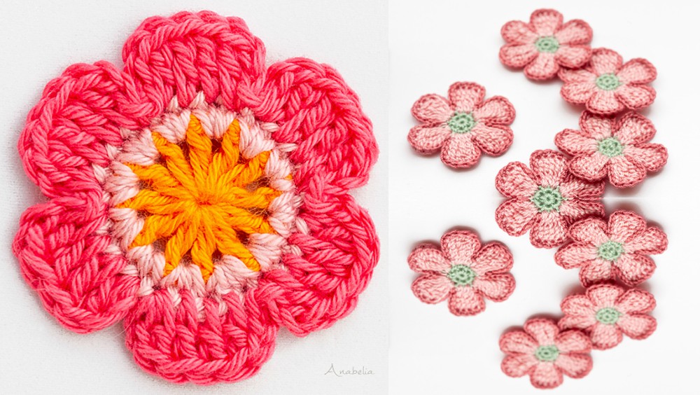 Easy 6 Petal Crochet Flower Pattern