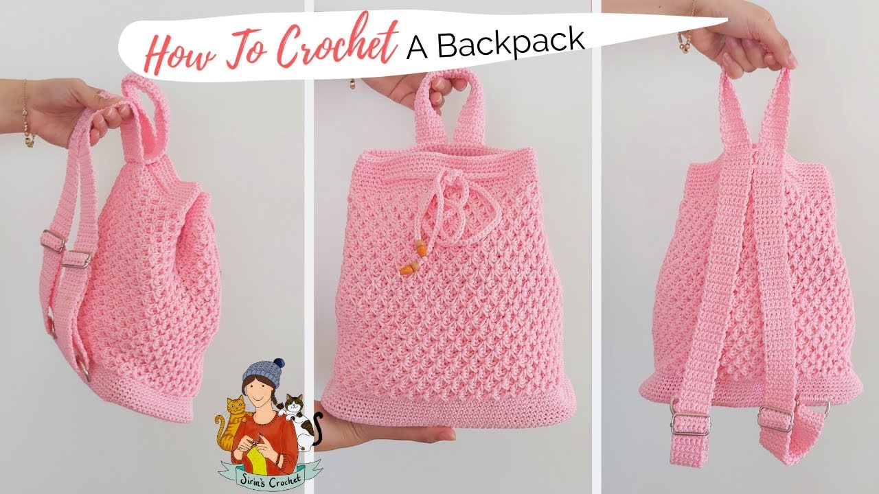 Handmade Crochet Backpack for Girl schoolbag 