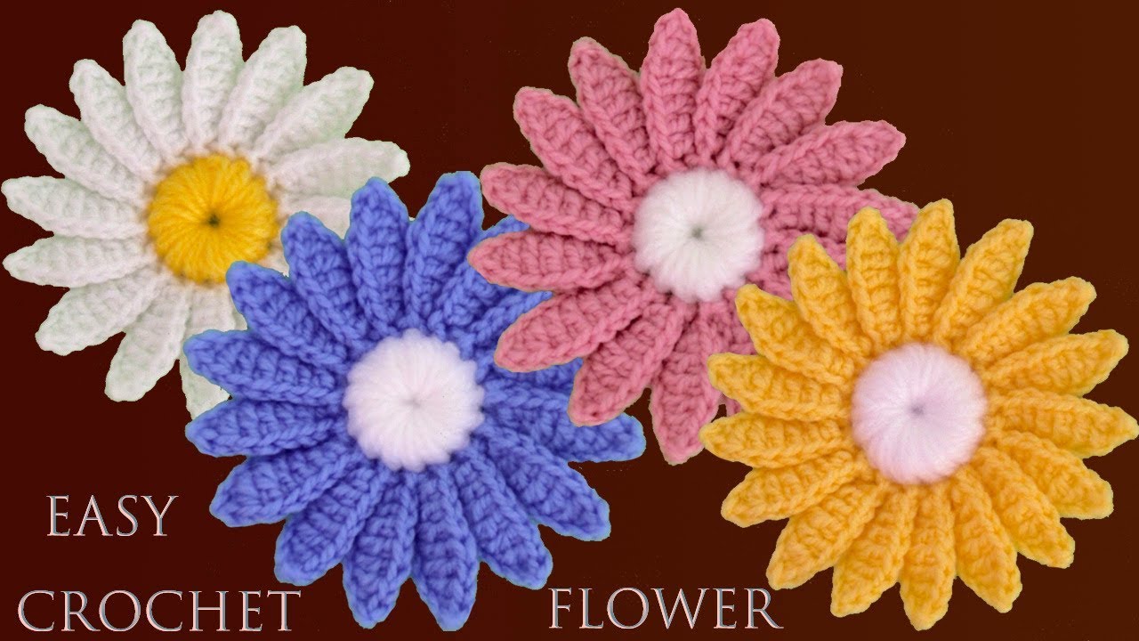Daisy Flower Motif Crochet Tutorial