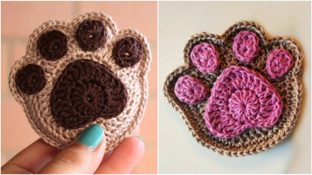 Paw Print Coaster Crochet Pattern
