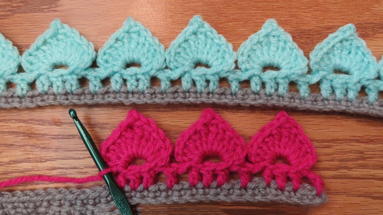 Crochet Spades Stitch Border or Edging