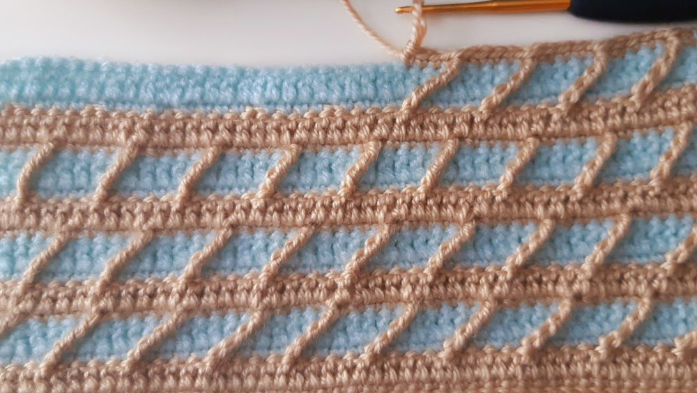 Crochet Diagonal Embossed Box Stitch