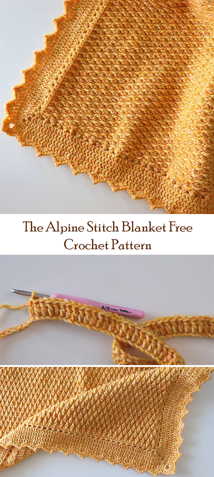 Crochet Alpine Stitch Blanket - Free Crochet Pattern