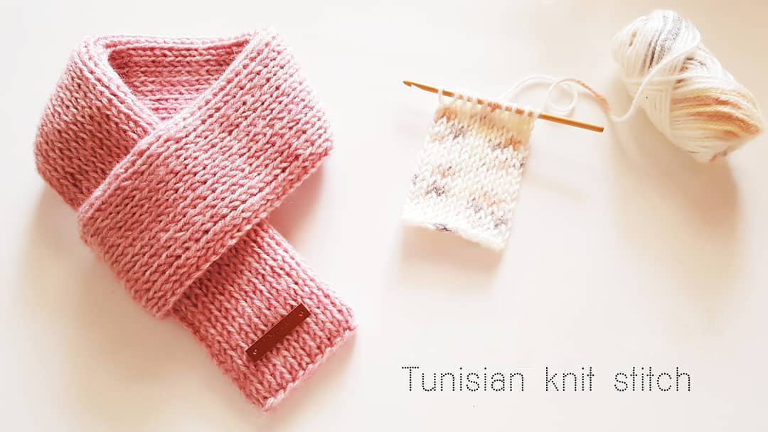 Crochet Tunisian Knit Stitch Scarf