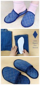 How To Make House Slippers From Old Jeans