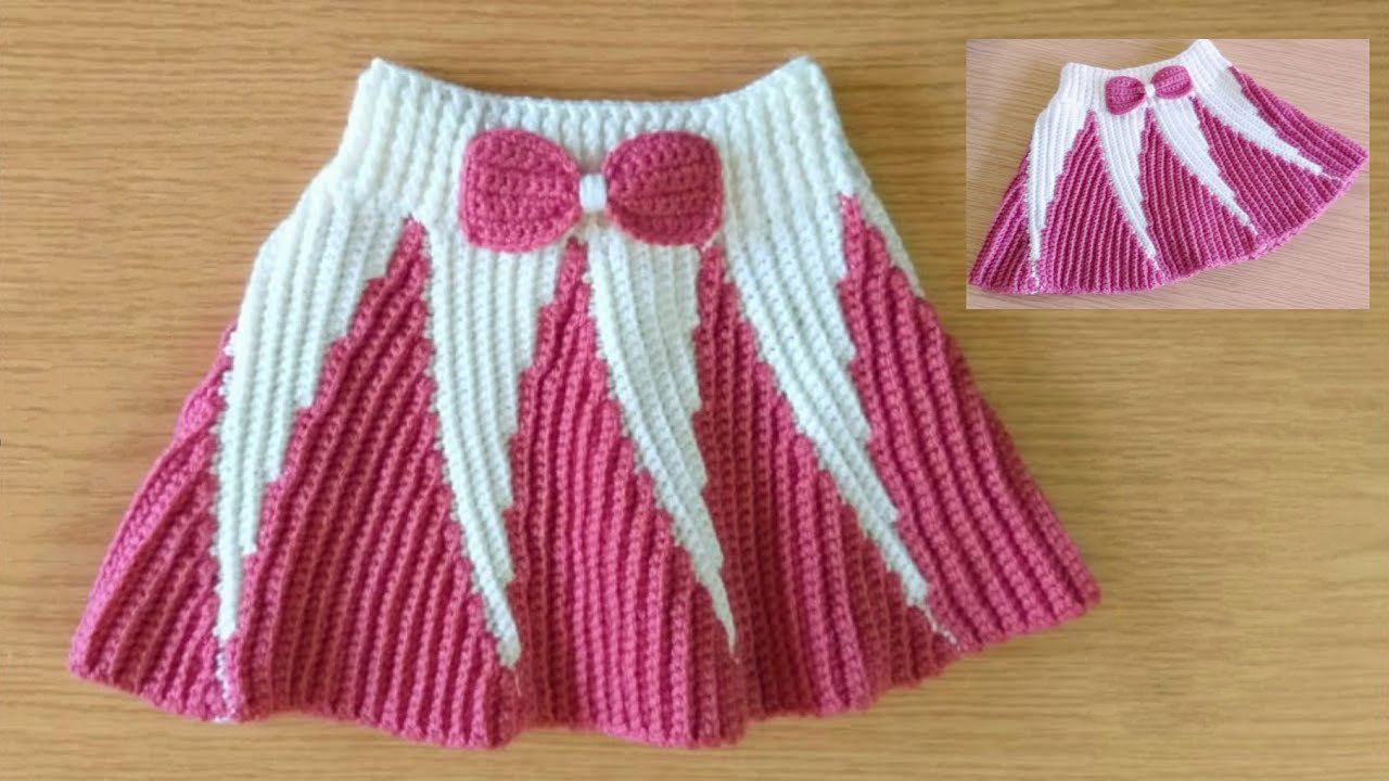 Crochet Striped Dress For A Baby Girl