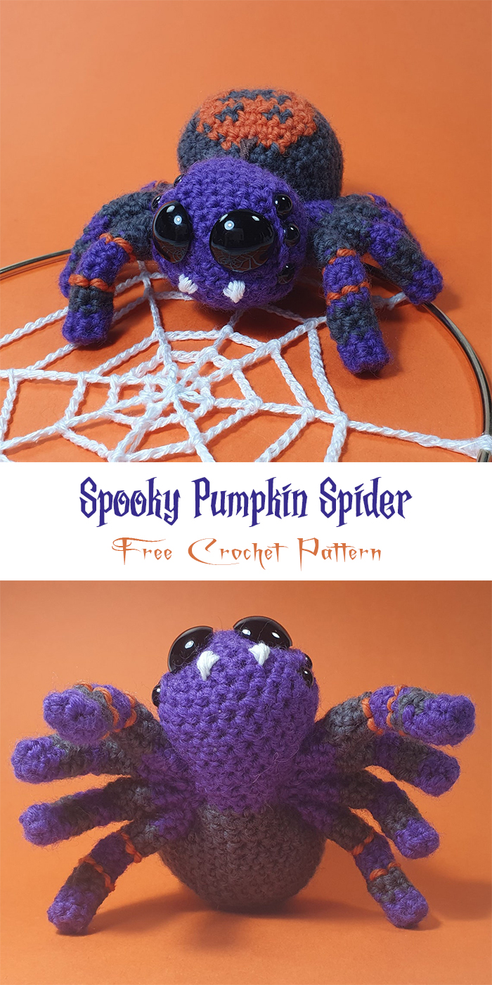 Crochet Halloween Pumpkin Spider