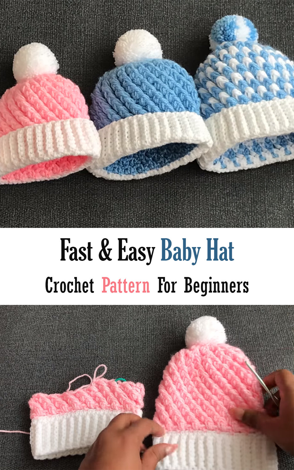 Fast Easy Crochet Baby Hat For Beginners