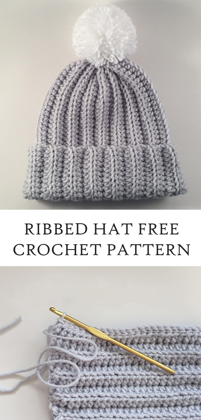 Crochet Ribbed Hat Pattern
