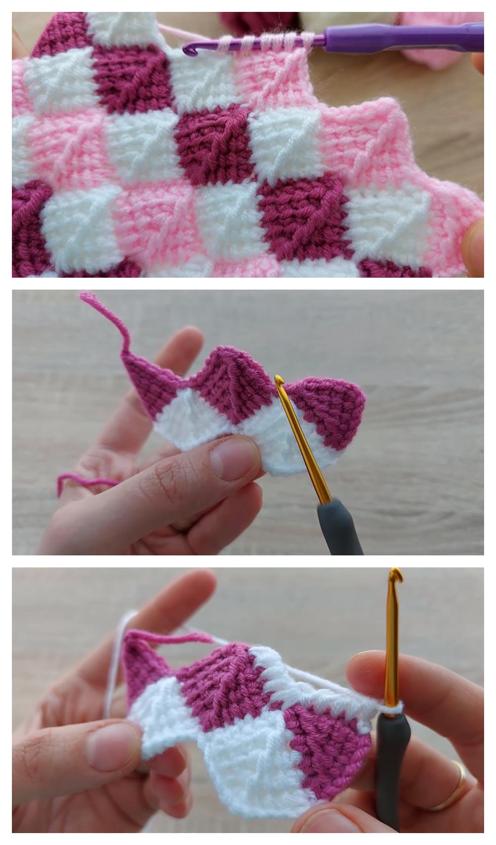 Crochet Tunisian Entrelac Stitch Baby Blanket