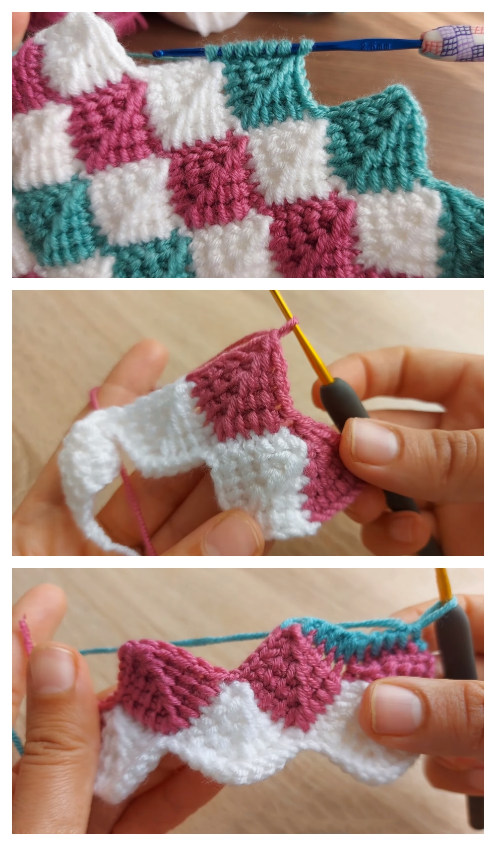 Crochet Tunisian Entrelac Stitch