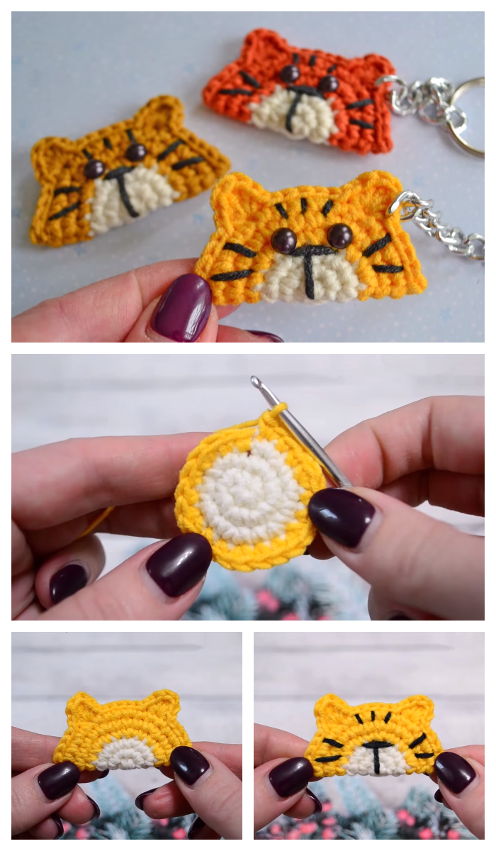 Easy Crochet Tiger Keychain Tutorial