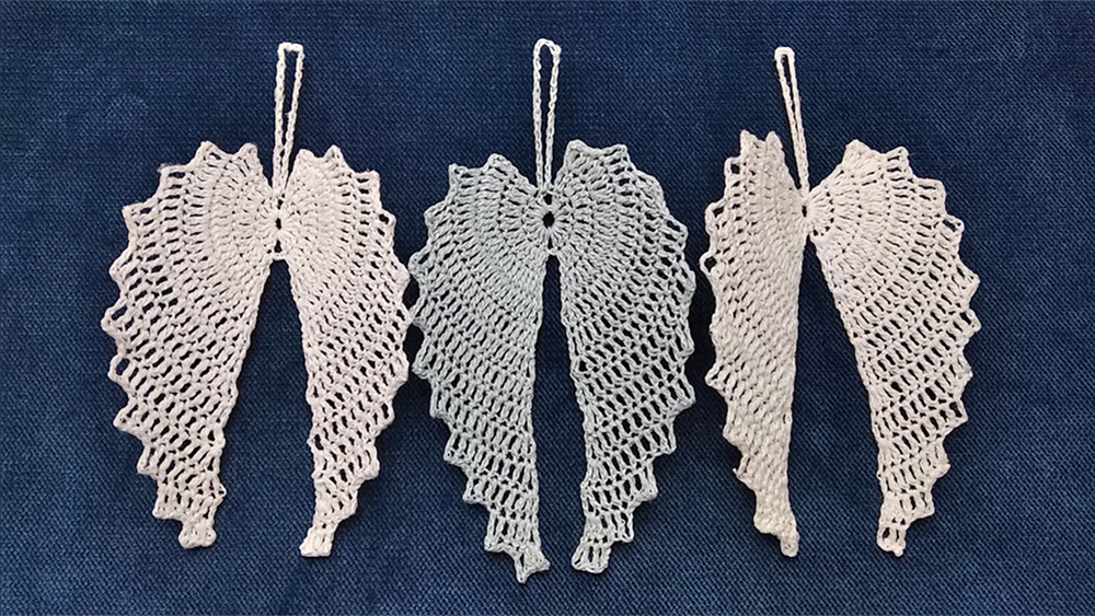 Crochet Angel Wings Hanging Ornament