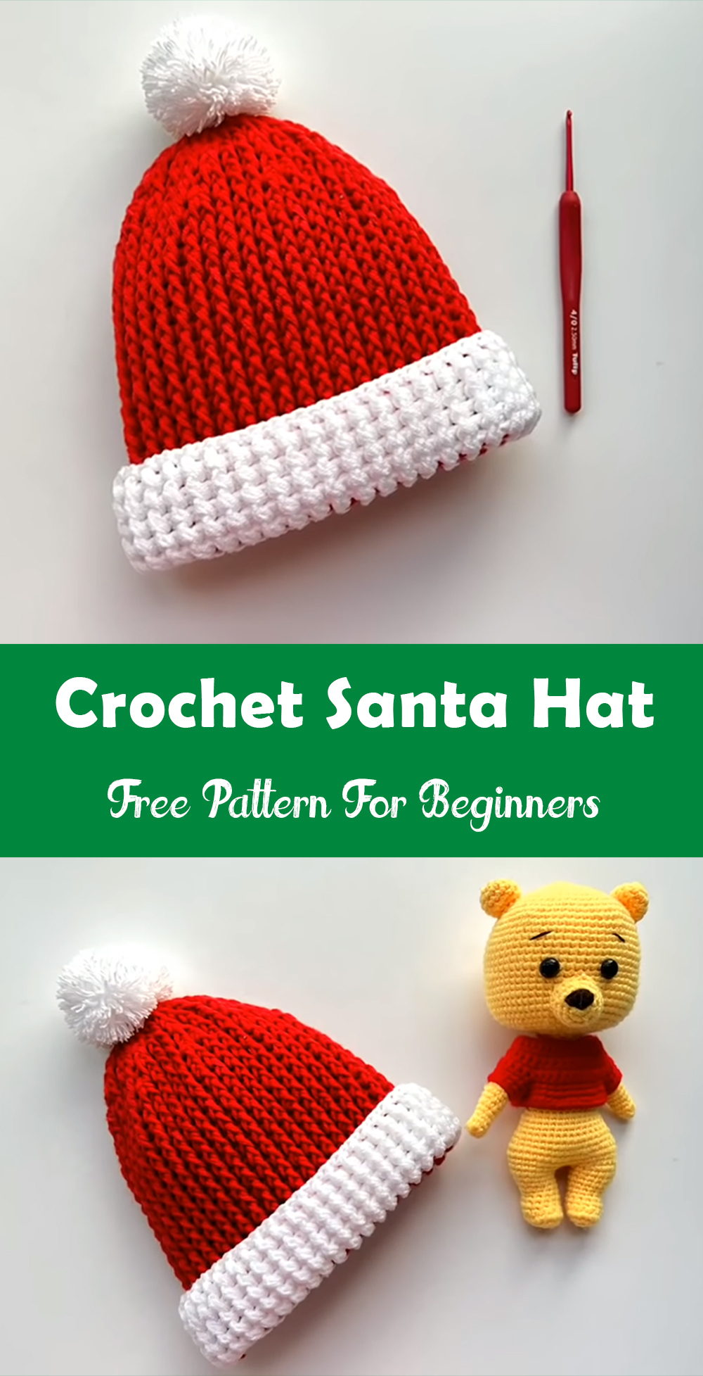 Crochet Santa Hat Pattern For Christmas