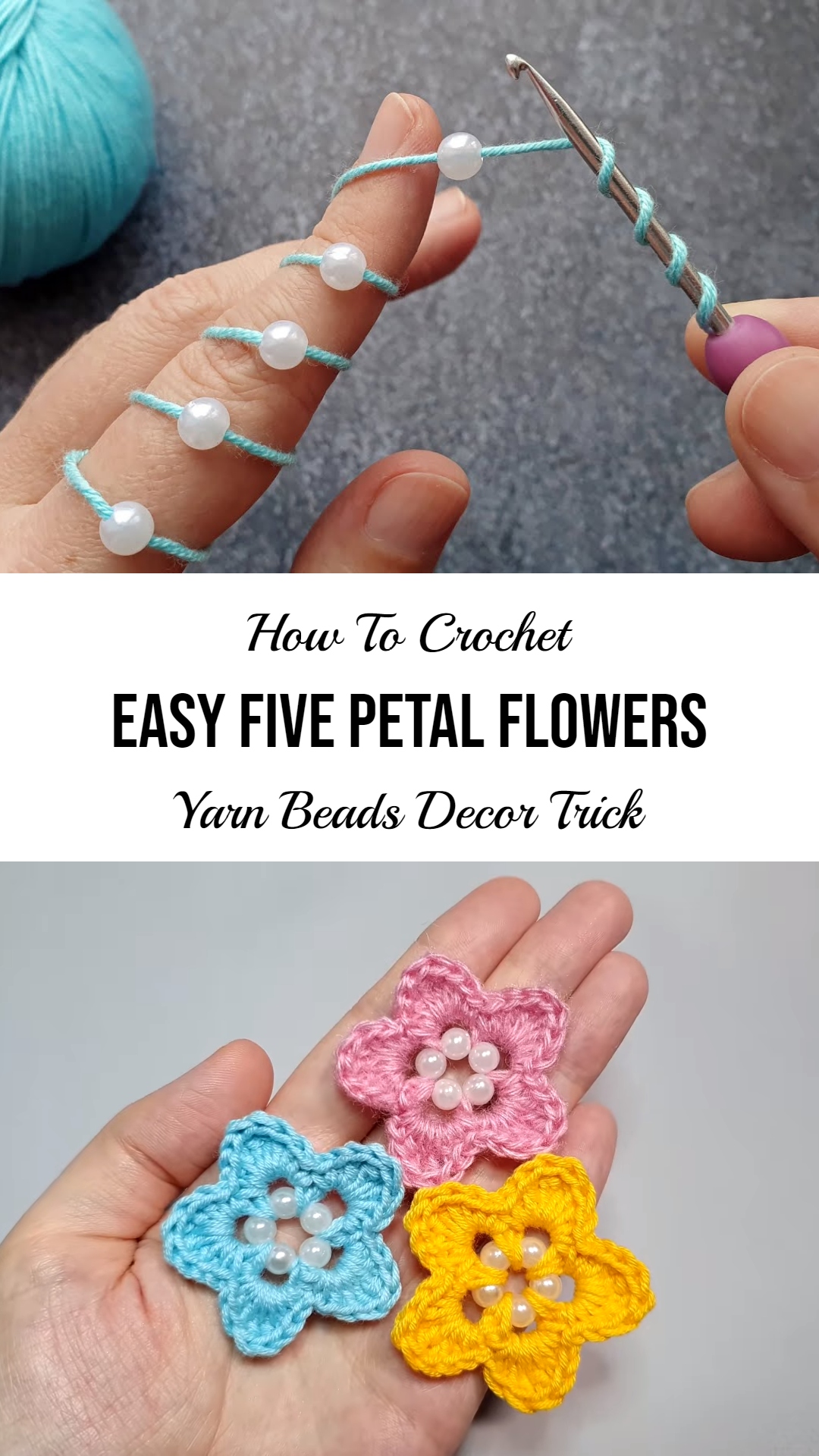 How To Crochet Easy Beaded Flowers